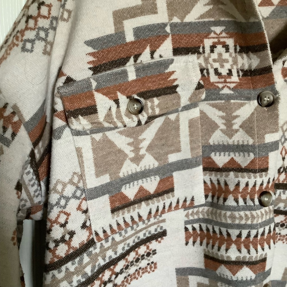 Tribal Print Button-Up Jacket - image 2